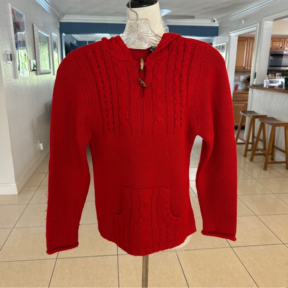 Arizona Jean Company Red Cable Knit Sweater